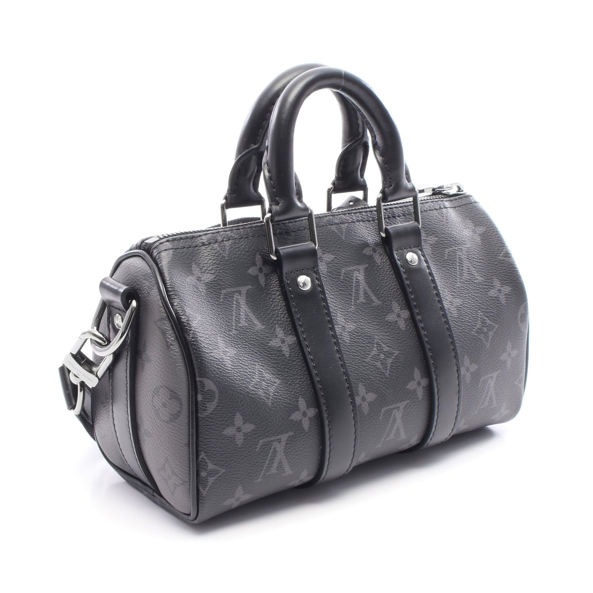 キーポル バンドリエール 25 モノグラムエクリプス ハンドバッグ PVC レザー ブラック グレー 2WAY ルイヴィトン バッグ LOUIS VUITTON