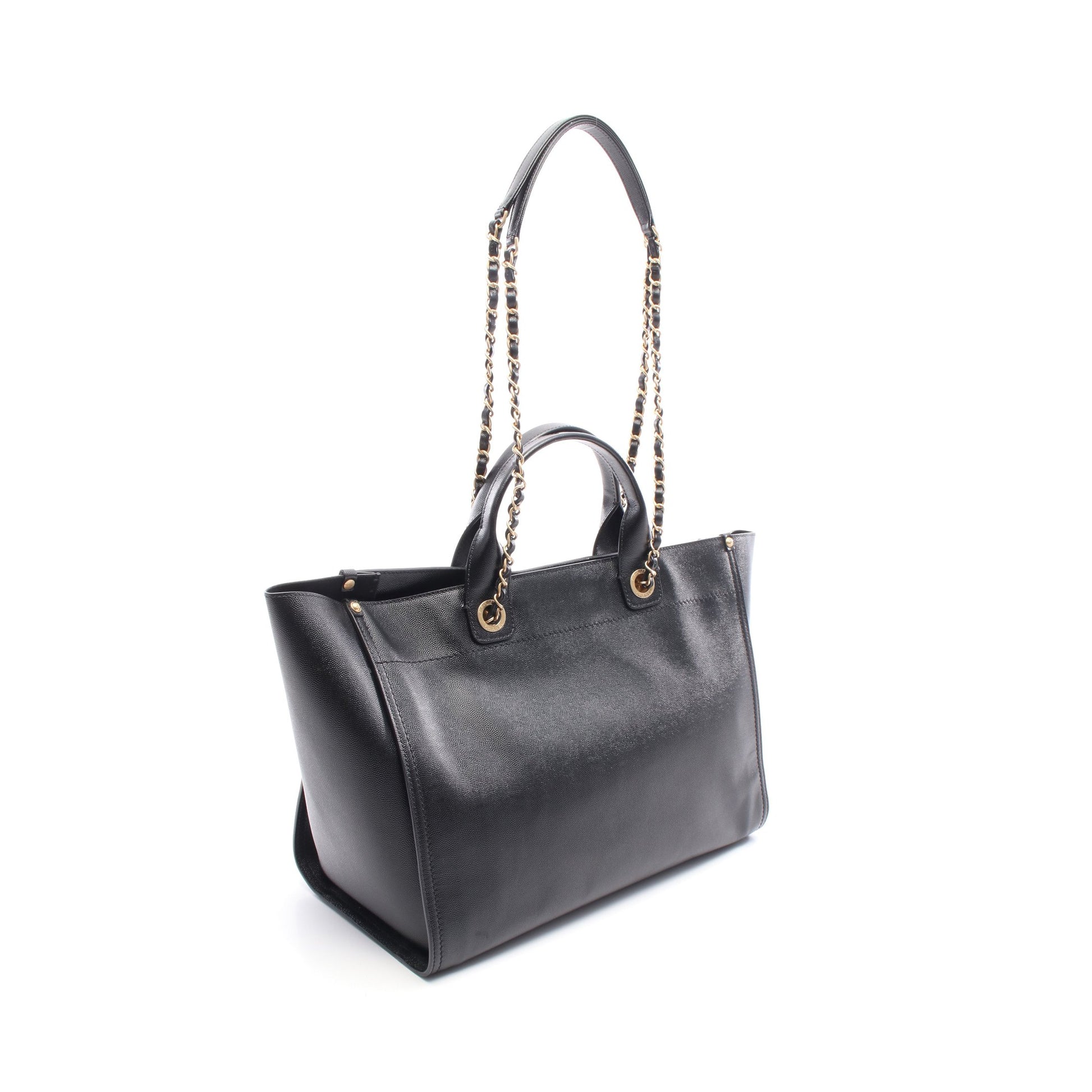 ドーヴィル チェーンショルダーバッグ チェーントートバッグ レザー ブラック ゴールド金具 2WAY シャネル バッグ CHANEL