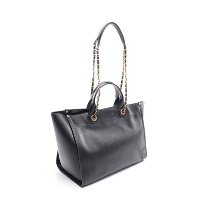 ドーヴィル チェーンショルダーバッグ チェーントートバッグ レザー ブラック ゴールド金具 2WAY シャネル バッグ CHANEL