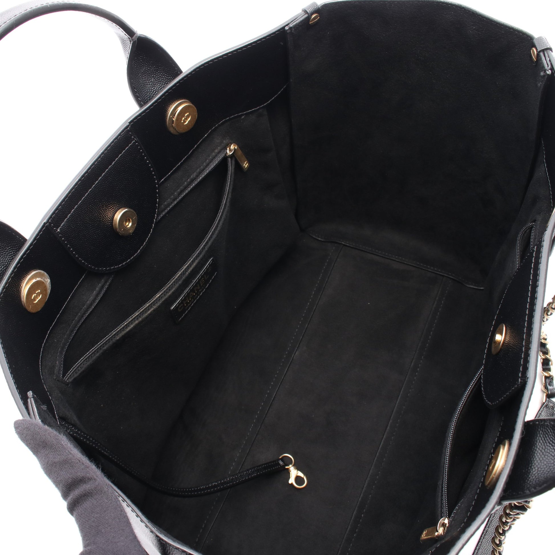 ドーヴィル チェーンショルダーバッグ チェーントートバッグ レザー ブラック ゴールド金具 2WAY シャネル バッグ CHANEL