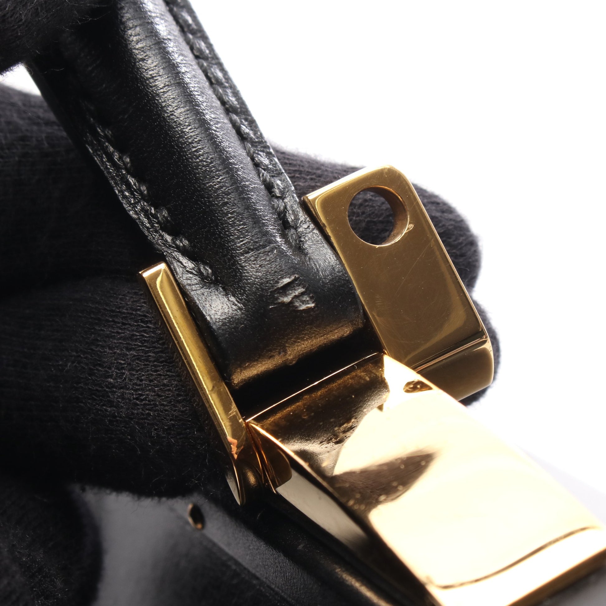 サックマレット スティール ハンドバッグ ボックスカーフ ブラック ゴールド金具 2WAY ○Y刻印 バッグ HERMES