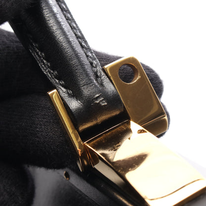 サックマレット スティール ハンドバッグ ボックスカーフ ブラック ゴールド金具 2WAY ○Y刻印 バッグ HERMES