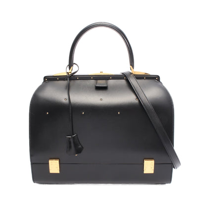 サックマレット スティール ハンドバッグ ボックスカーフ ブラック ゴールド金具 2WAY ○Y刻印 バッグ HERMES