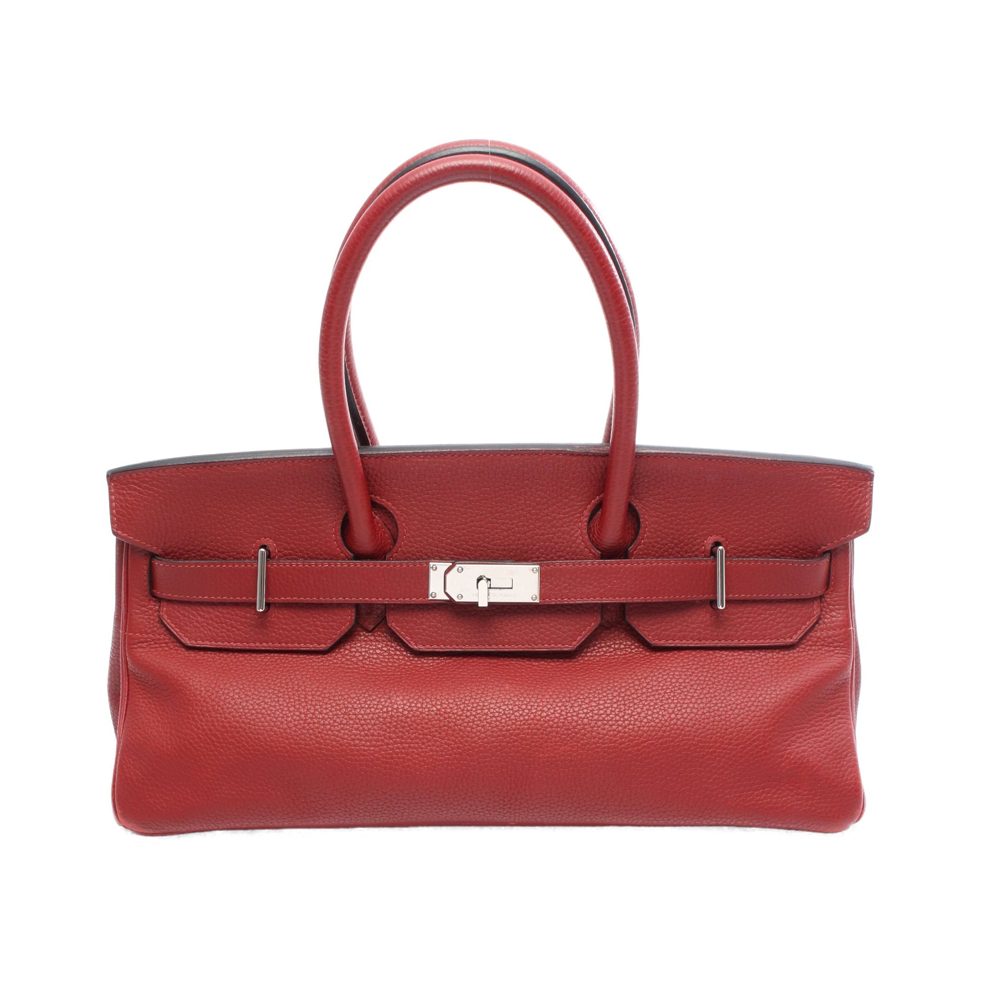 ショルダーバーキン ルージュガランス ショルダーバッグ トリヨンクレマンス レッド シルバー金具 □I刻印 エルメス バッグ HERMES