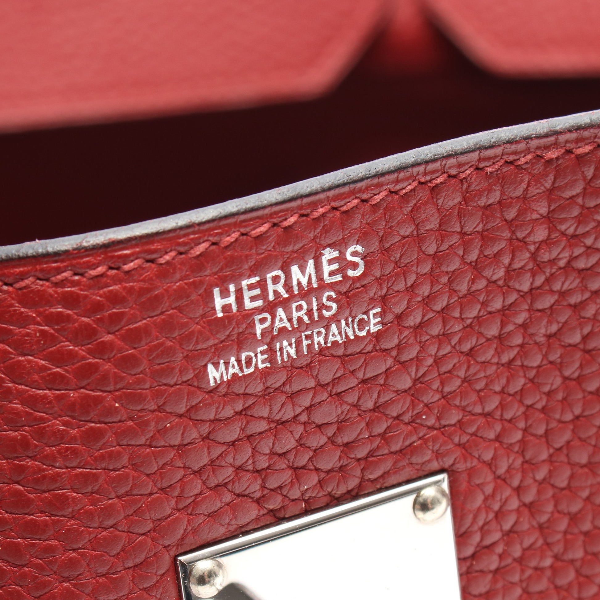 ショルダーバーキン ルージュガランス ショルダーバッグ トリヨンクレマンス レッド シルバー金具 □I刻印 エルメス バッグ HERMES