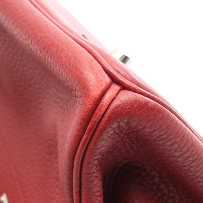 ショルダーバーキン ルージュガランス ショルダーバッグ トリヨンクレマンス レッド シルバー金具 □I刻印 エルメス バッグ HERMES