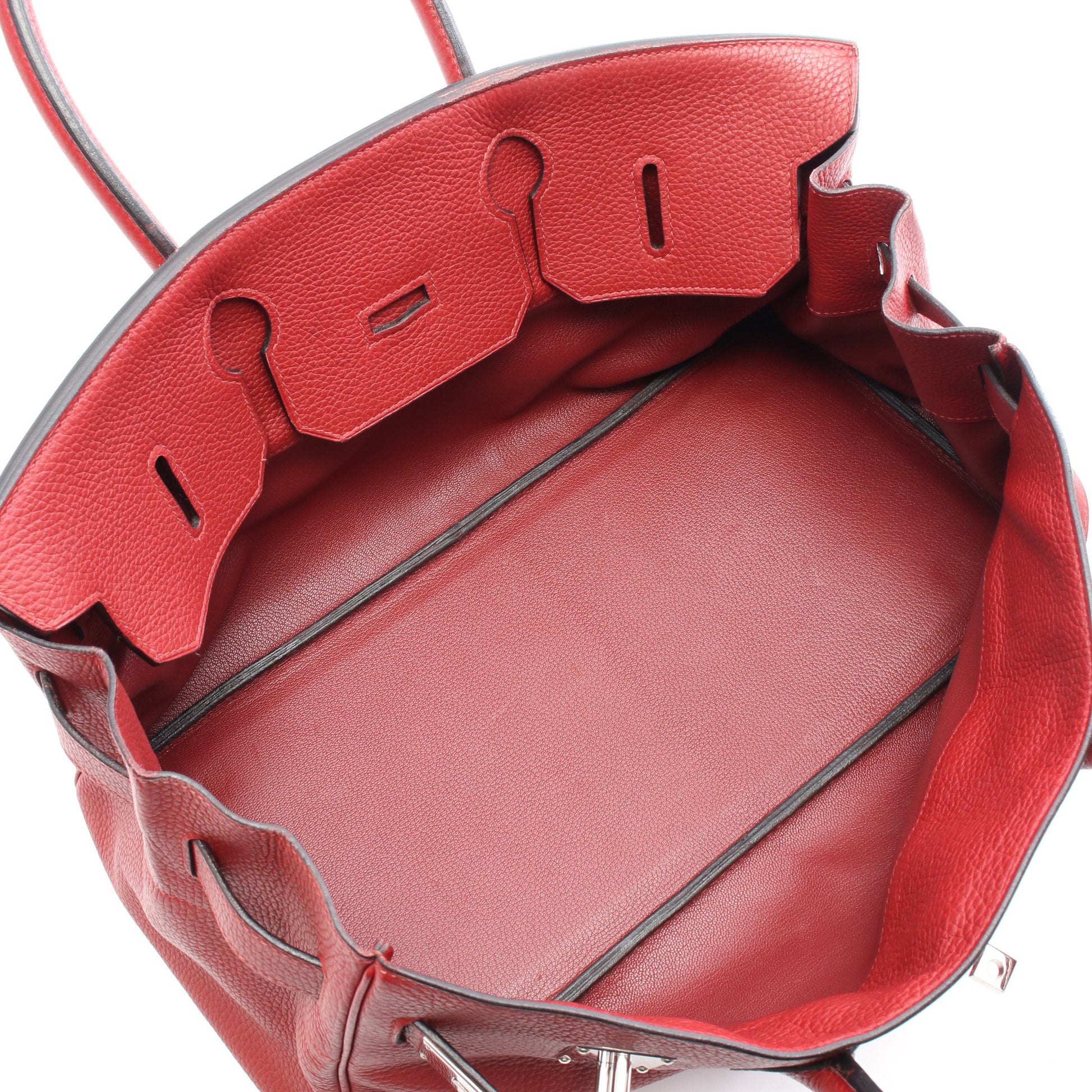 ショルダーバーキン ルージュガランス ショルダーバッグ トリヨンクレマンス レッド シルバー金具 □I刻印 エルメス バッグ HERMES