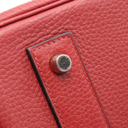 ショルダーバーキン ルージュガランス ショルダーバッグ トリヨンクレマンス レッド シルバー金具 □I刻印 エルメス バッグ HERMES