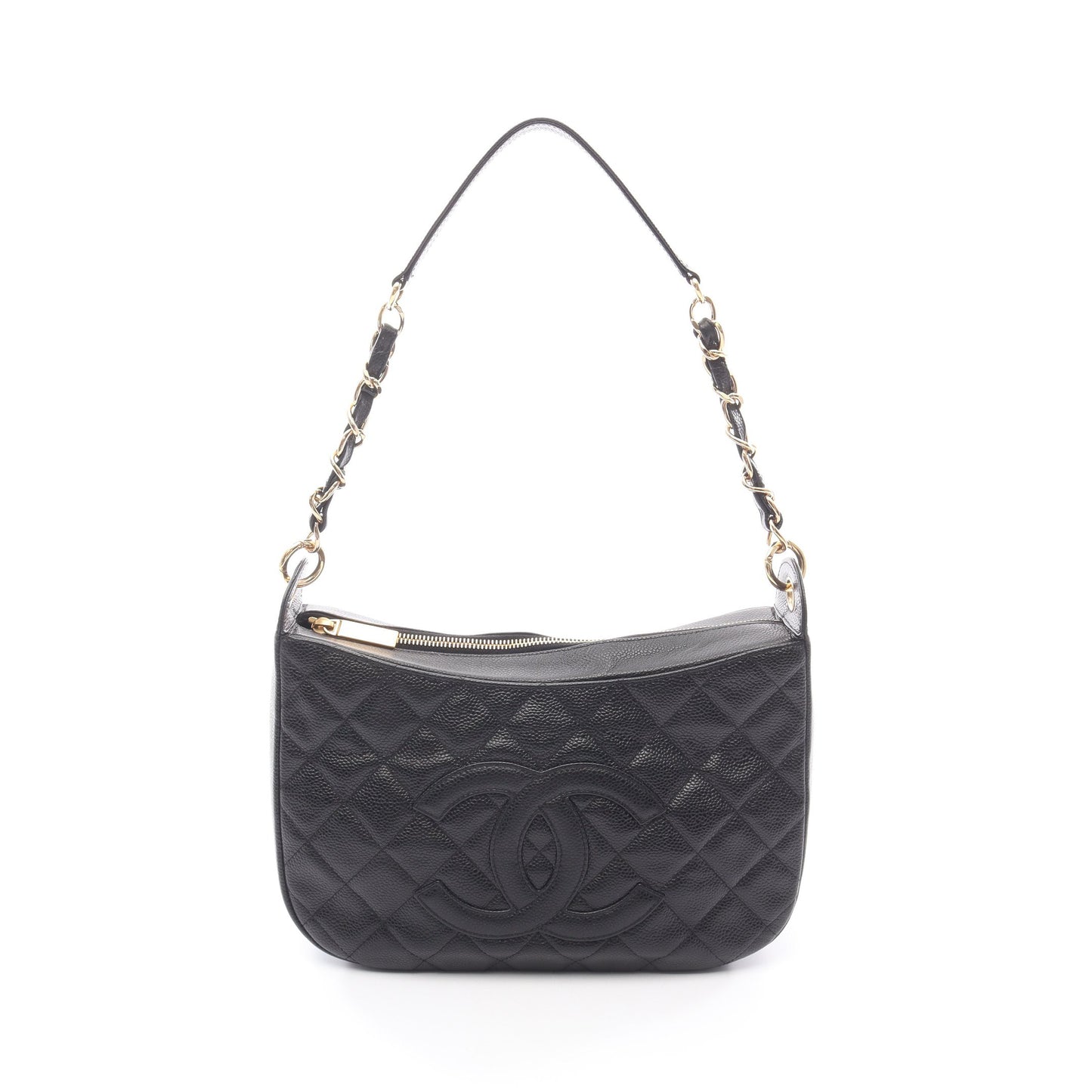 マトラッセ チェーンショルダーバッグ ワンショルダーバッグ キャビアスキン ブラック ゴールド金具 シャネル バッグ CHANEL