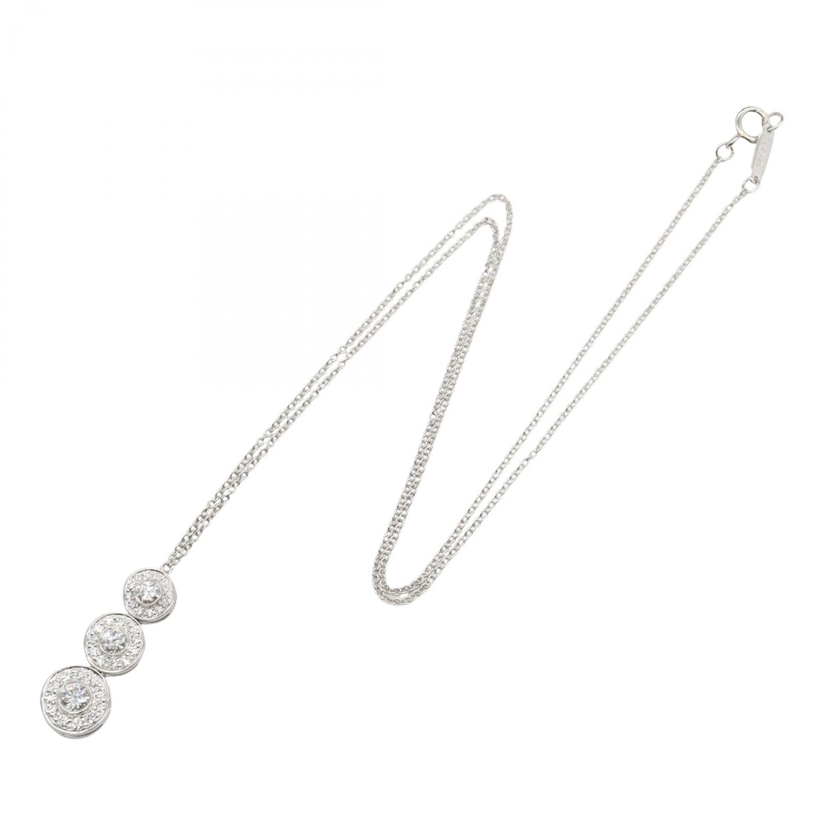 【K】ティファニー　サークレットプラチナネックレス サークレット トリプルドロップ ダイヤ ネックレス ネックレス PT950