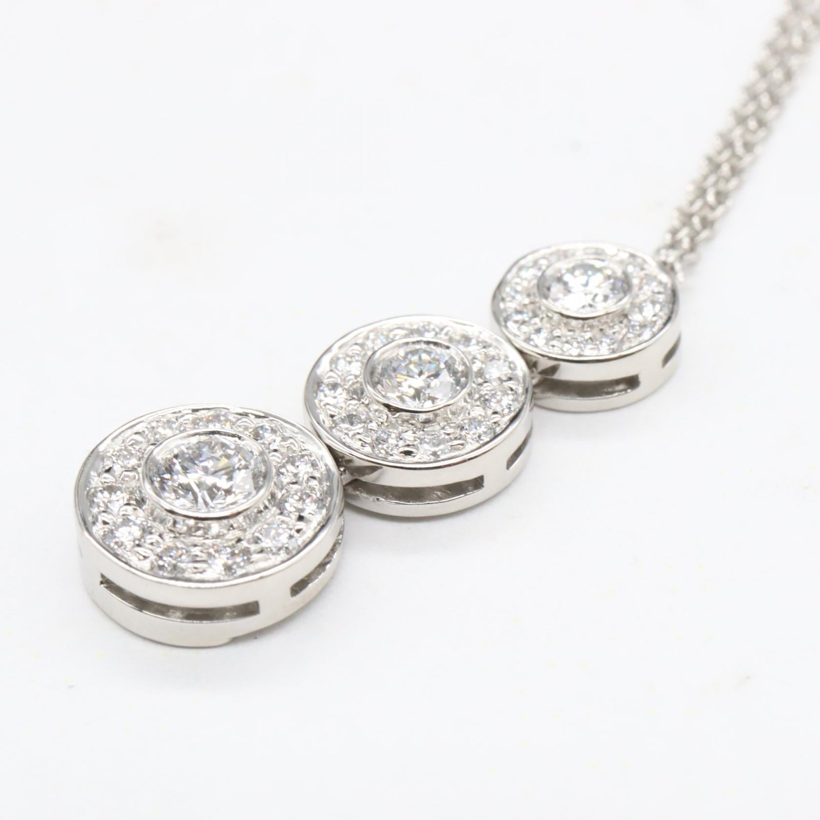 サークレット トリプルドロップ ダイヤ ネックレス ネックレス PT950