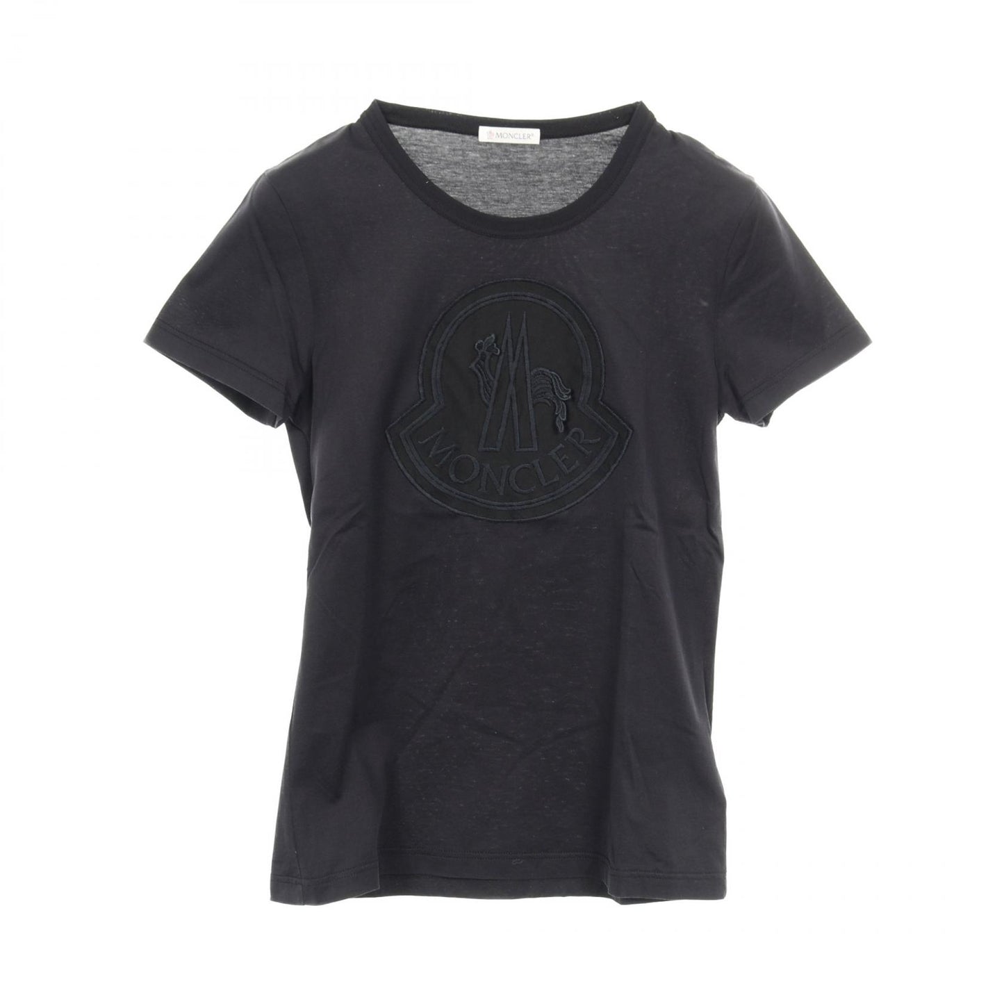 Tシャツ クルーネック ロゴ刺繍 コットン ブラック モンクレール トップス MONCLER