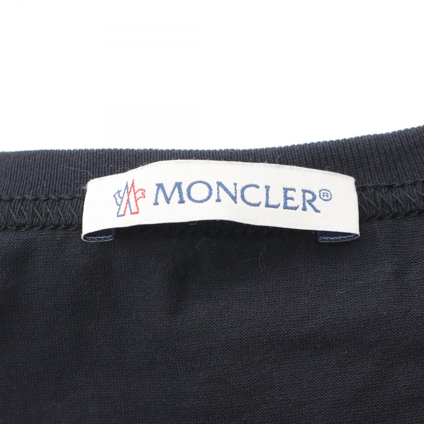 Tシャツ クルーネック ロゴ刺繍 コットン ブラック モンクレール トップス MONCLER