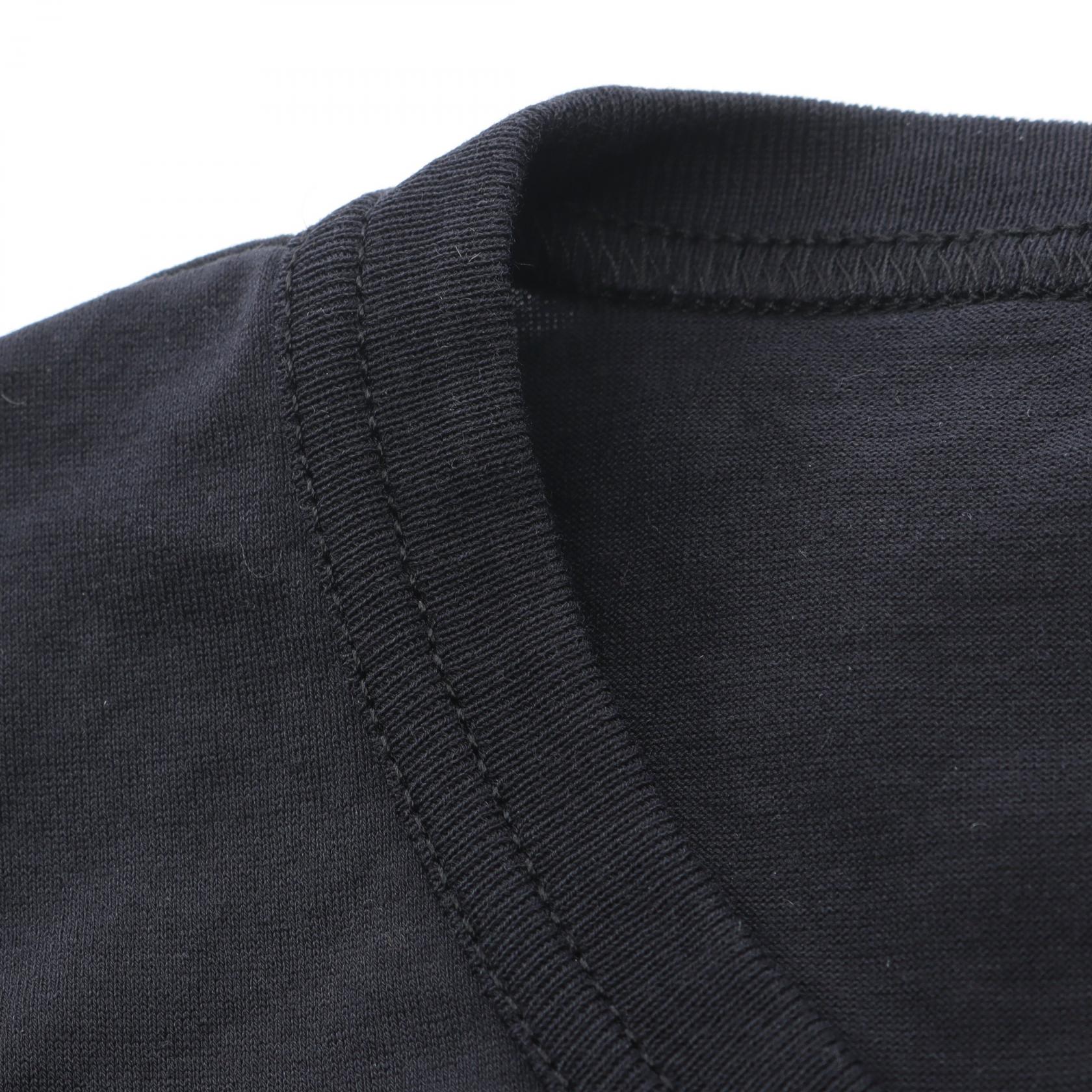 Tシャツ クルーネック ロゴ刺繍 コットン ブラック モンクレール トップス MONCLER