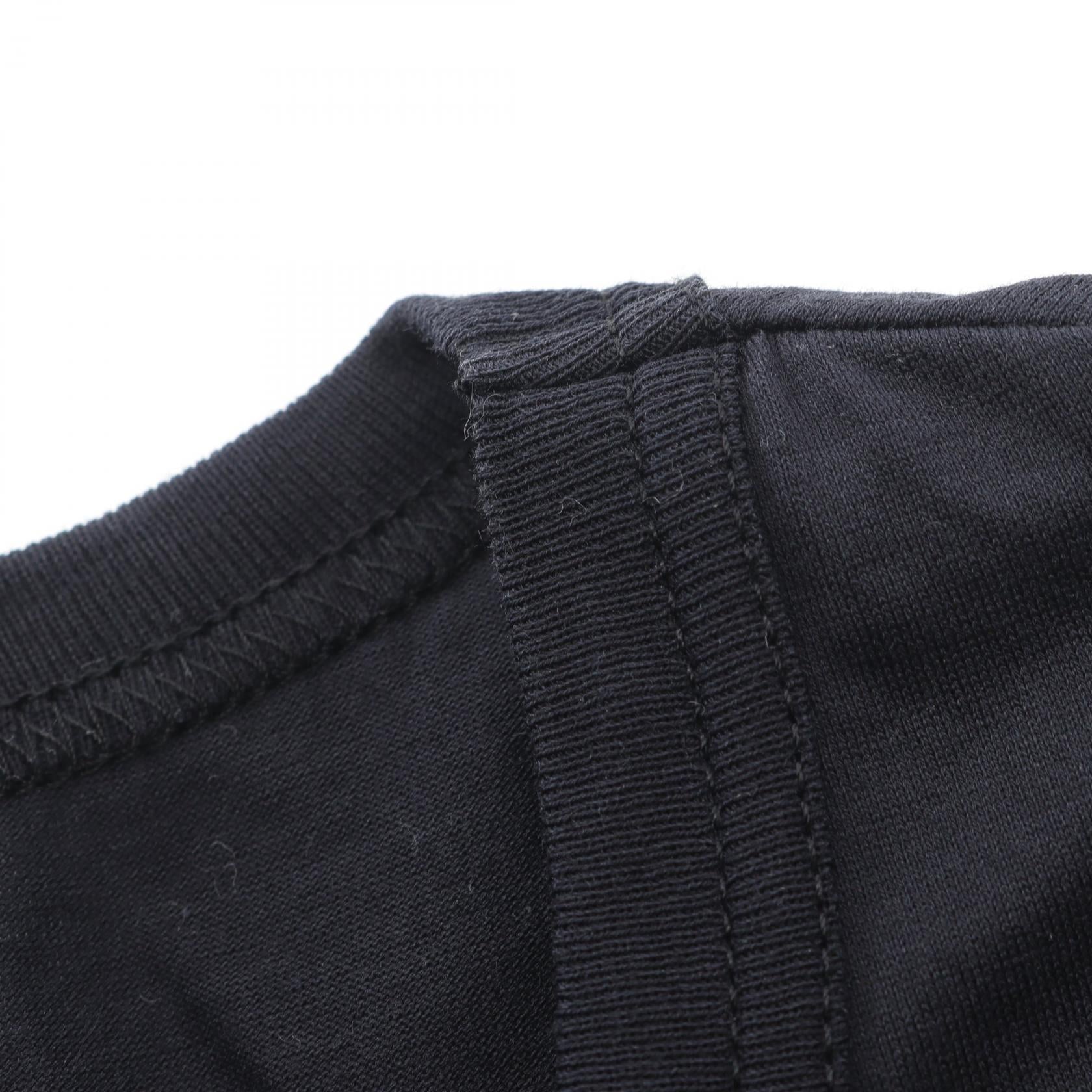 Tシャツ クルーネック ロゴ刺繍 コットン ブラック モンクレール トップス MONCLER