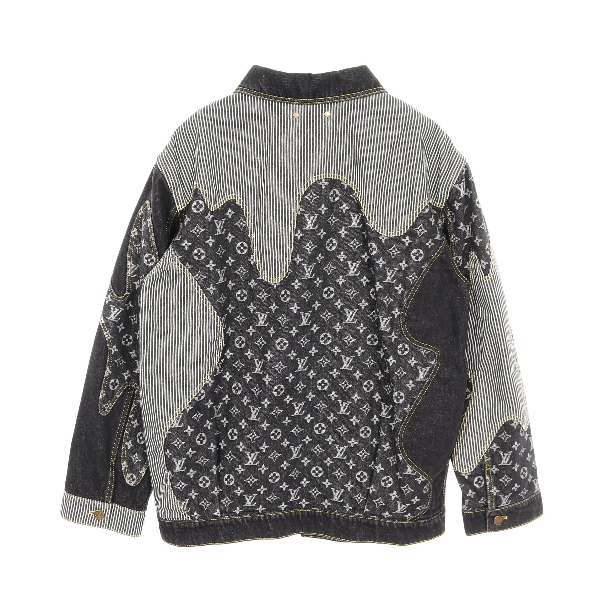 LOUIS VUITTON × NIGO モノグラム クレイジー デニムジャケット コットン ブラック グレー ルイヴィトン アウター LOUIS VUITTON