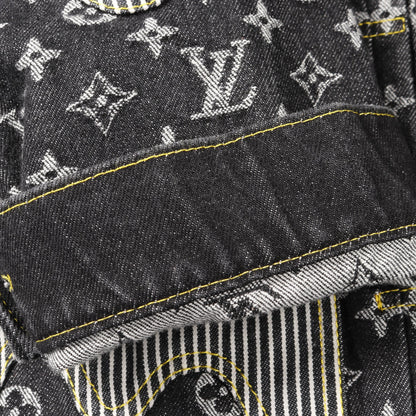 LOUIS VUITTON × NIGO モノグラム クレイジー デニムジャケット コットン ブラック グレー ルイヴィトン アウター LOUIS VUITTON