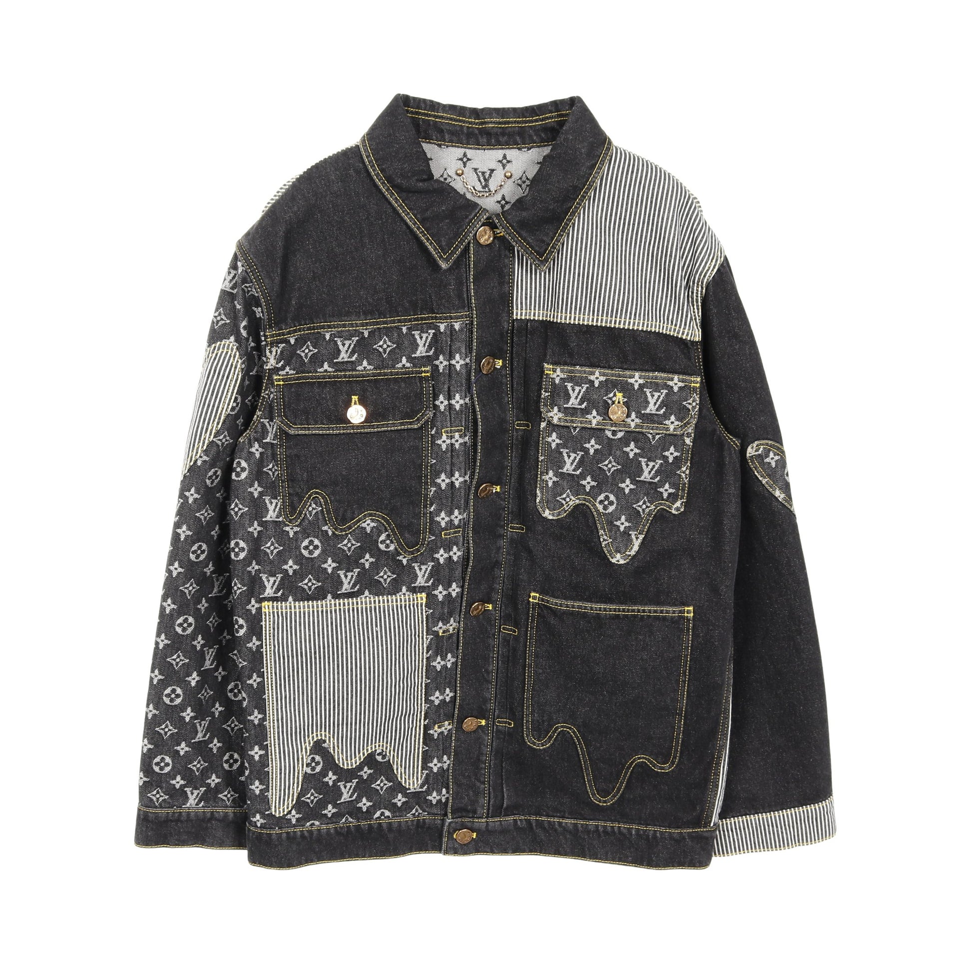 LOUIS VUITTON × NIGO モノグラム クレイジー デニムジャケット コットン ブラック グレー ルイヴィトン アウター LOUIS VUITTON