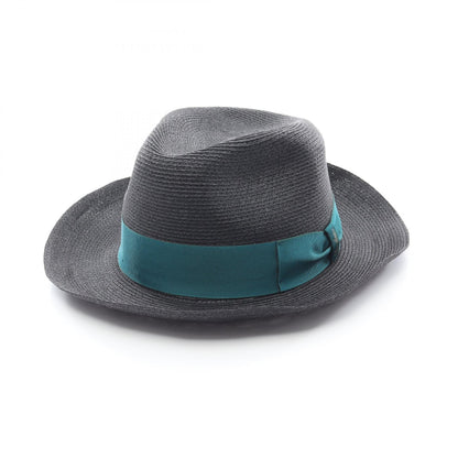 ハット 麦わら 帽子 ファブリック ブラック ボルサリーノ 財布・小物 Borsalino