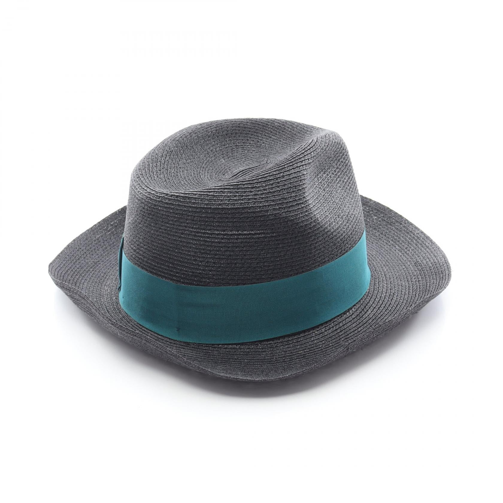 ハット 麦わら 帽子 ファブリック ブラック ボルサリーノ 財布・小物 Borsalino