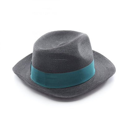 ハット 麦わら 帽子 ファブリック ブラック ボルサリーノ 財布・小物 Borsalino