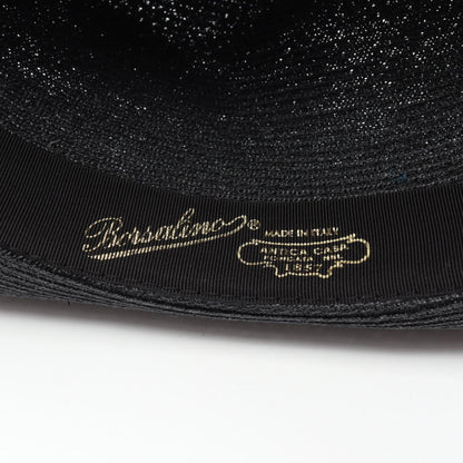 ハット 麦わら 帽子 ファブリック ブラック ボルサリーノ 財布・小物 Borsalino