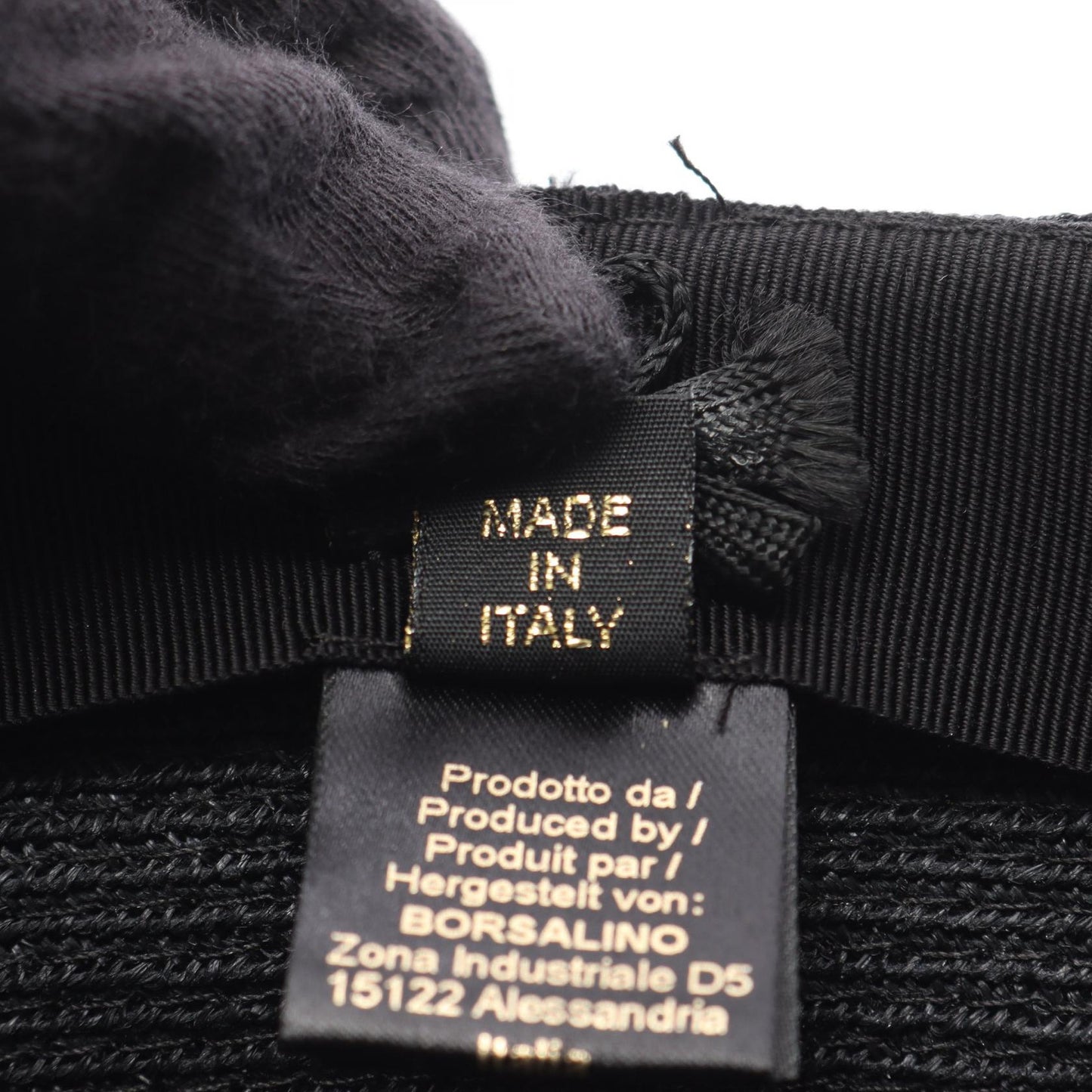 ハット 麦わら 帽子 ファブリック ブラック ボルサリーノ 財布・小物 Borsalino