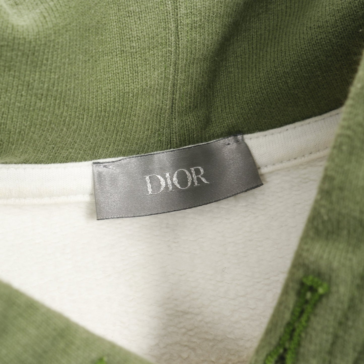 Christian Dior × DENIM TEARS プルオーバーパーカー ロゴ刺繍 コットン ホワイト グリーン クリスチャンディオール トップス Christian Dior