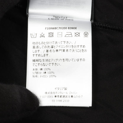 GENIUS 4 SIMONE ROCHA Tシャツ クルーネック 半袖 コットン ブラック フリル ビジュー モンクレール トップス MONCLER