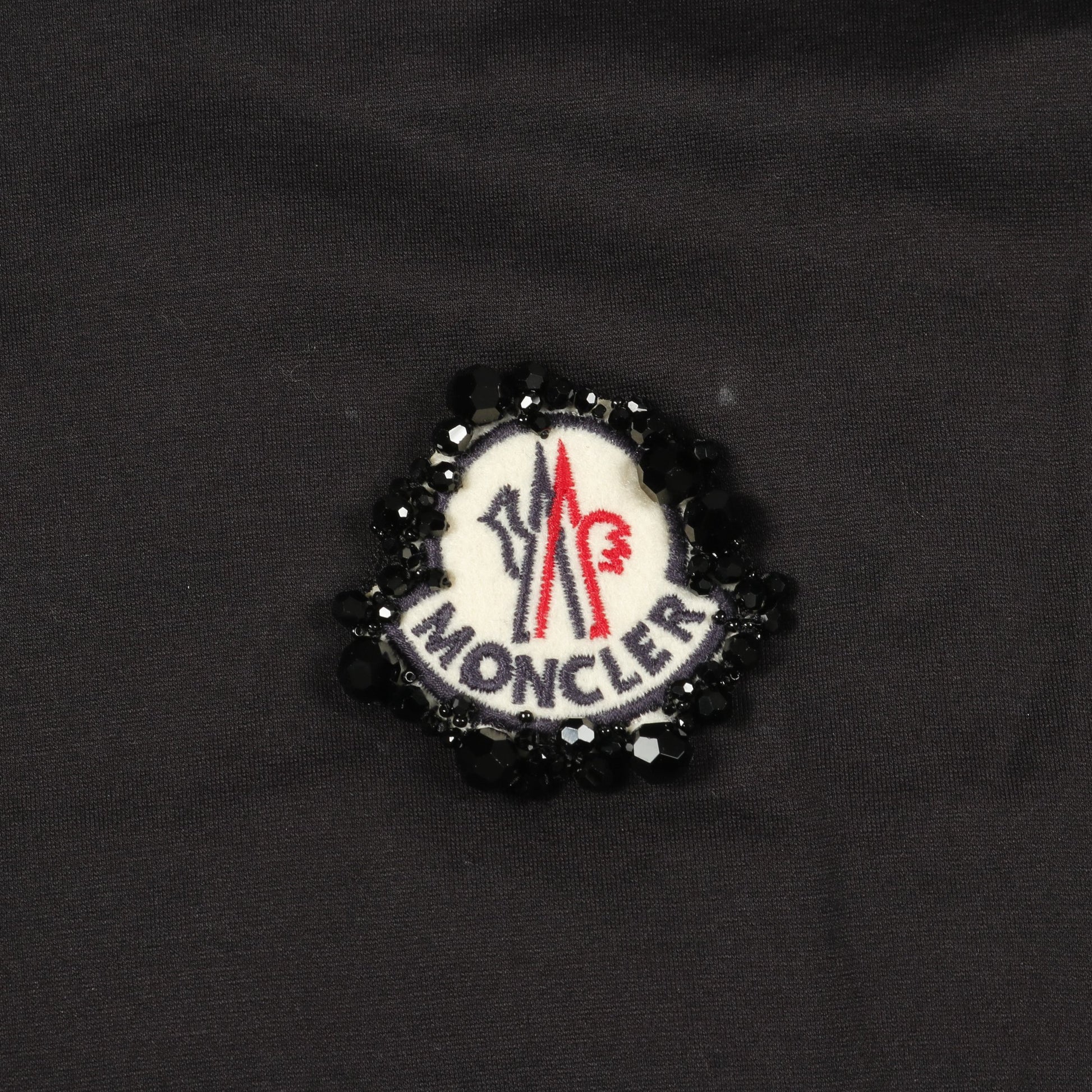 GENIUS 4 SIMONE ROCHA Tシャツ クルーネック 半袖 コットン ブラック フリル ビジュー モンクレール トップス MONCLER