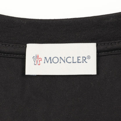 GENIUS 4 SIMONE ROCHA Tシャツ クルーネック 半袖 コットン ブラック フリル ビジュー モンクレール トップス MONCLER