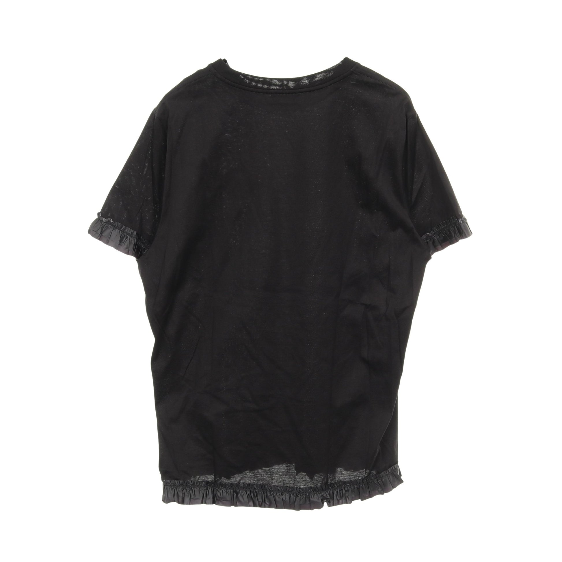 GENIUS 4 SIMONE ROCHA Tシャツ クルーネック 半袖 コットン ブラック フリル ビジュー モンクレール トップス MONCLER