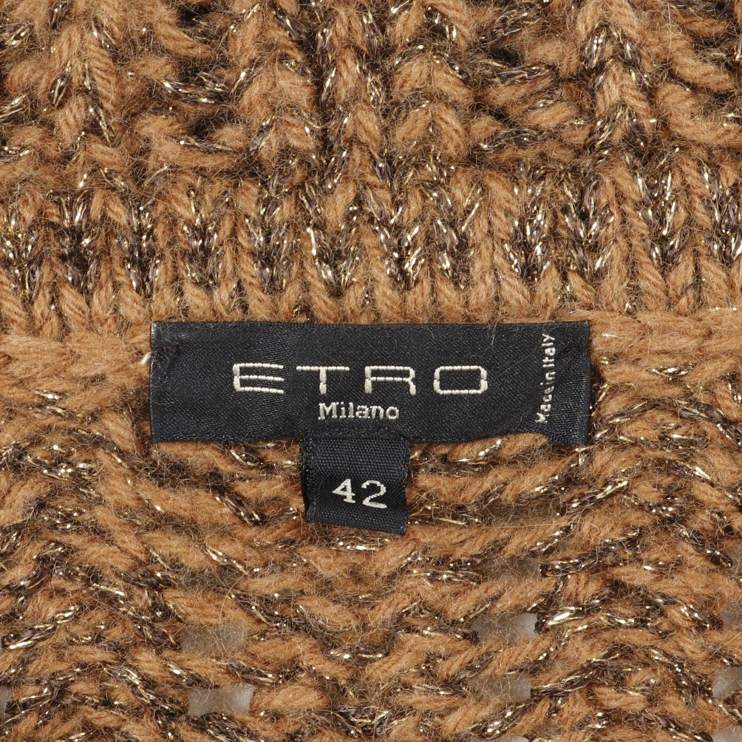 カーディガン ウール レーヨン アンゴラ ブラウン ゴールド エトロ トップス ETRO