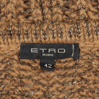 カーディガン ウール レーヨン アンゴラ ブラウン ゴールド エトロ トップス ETRO