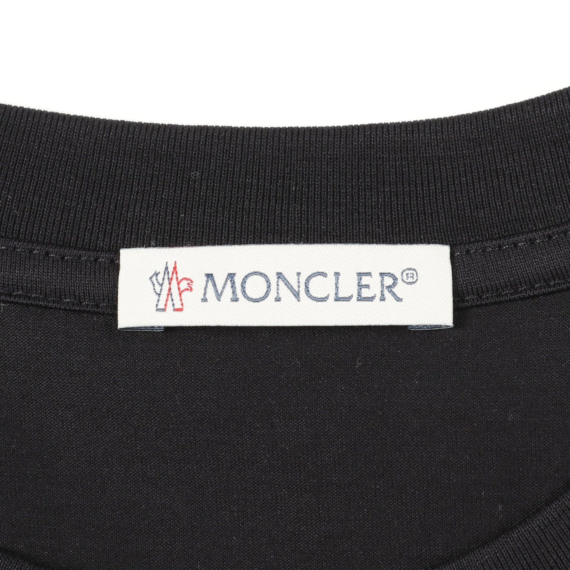 Tシャツ クルーネック 半袖 コットン ダークネイビー ツイードポケット付き モンクレール トップス MONCLER