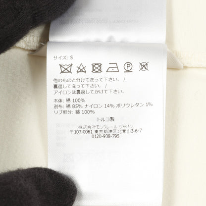 Tシャツ クルーネック 半袖 コットン アイボリー ツイードポケット付き モンクレール トップス MONCLER