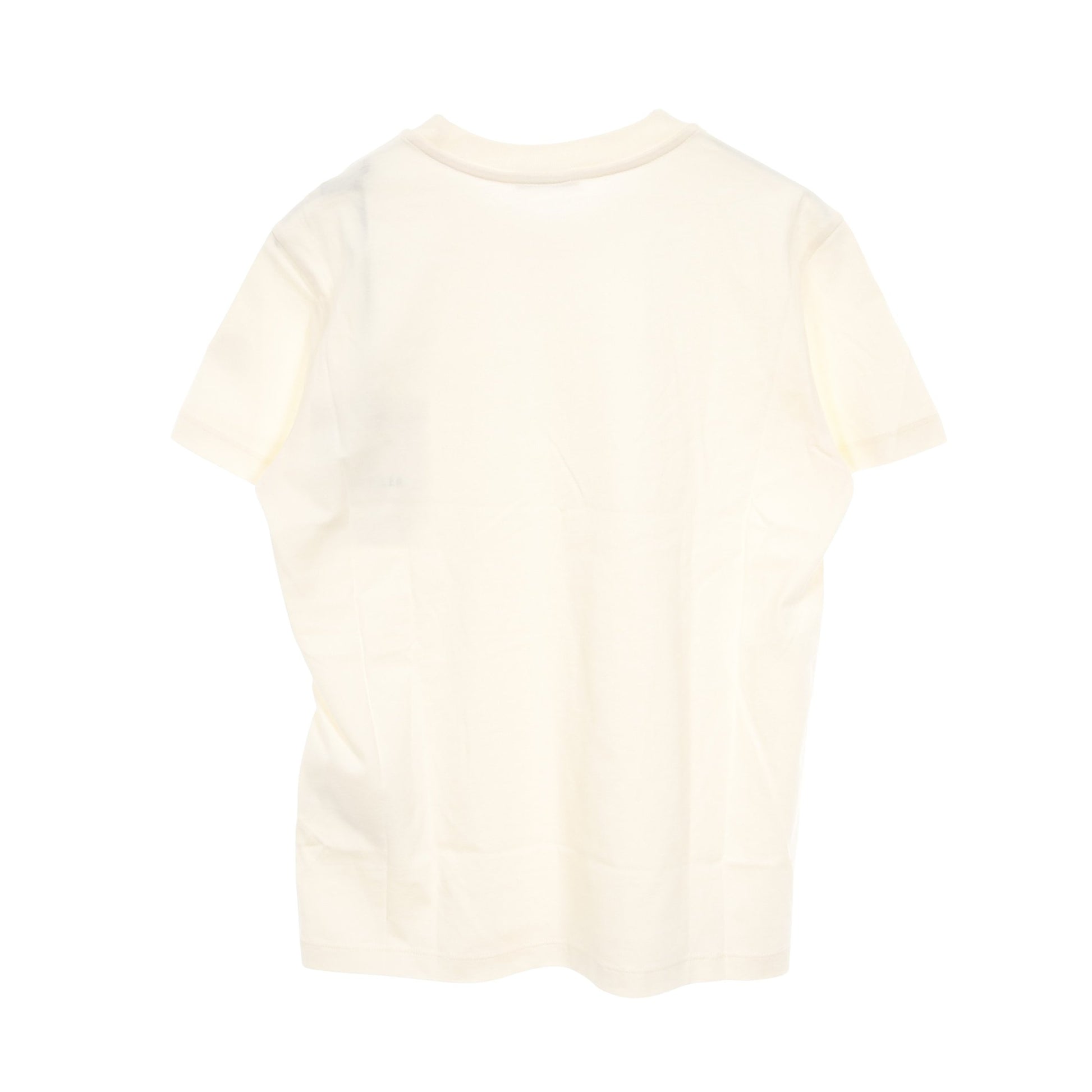 Tシャツ クルーネック 半袖 ロゴ刺繍 ビーズ コットン アイボリー モンクレール トップス MONCLER