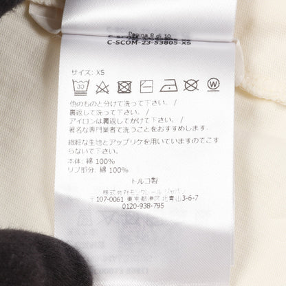 Tシャツ クルーネック 半袖 ロゴ刺繍 ビーズ コットン アイボリー モンクレール トップス MONCLER