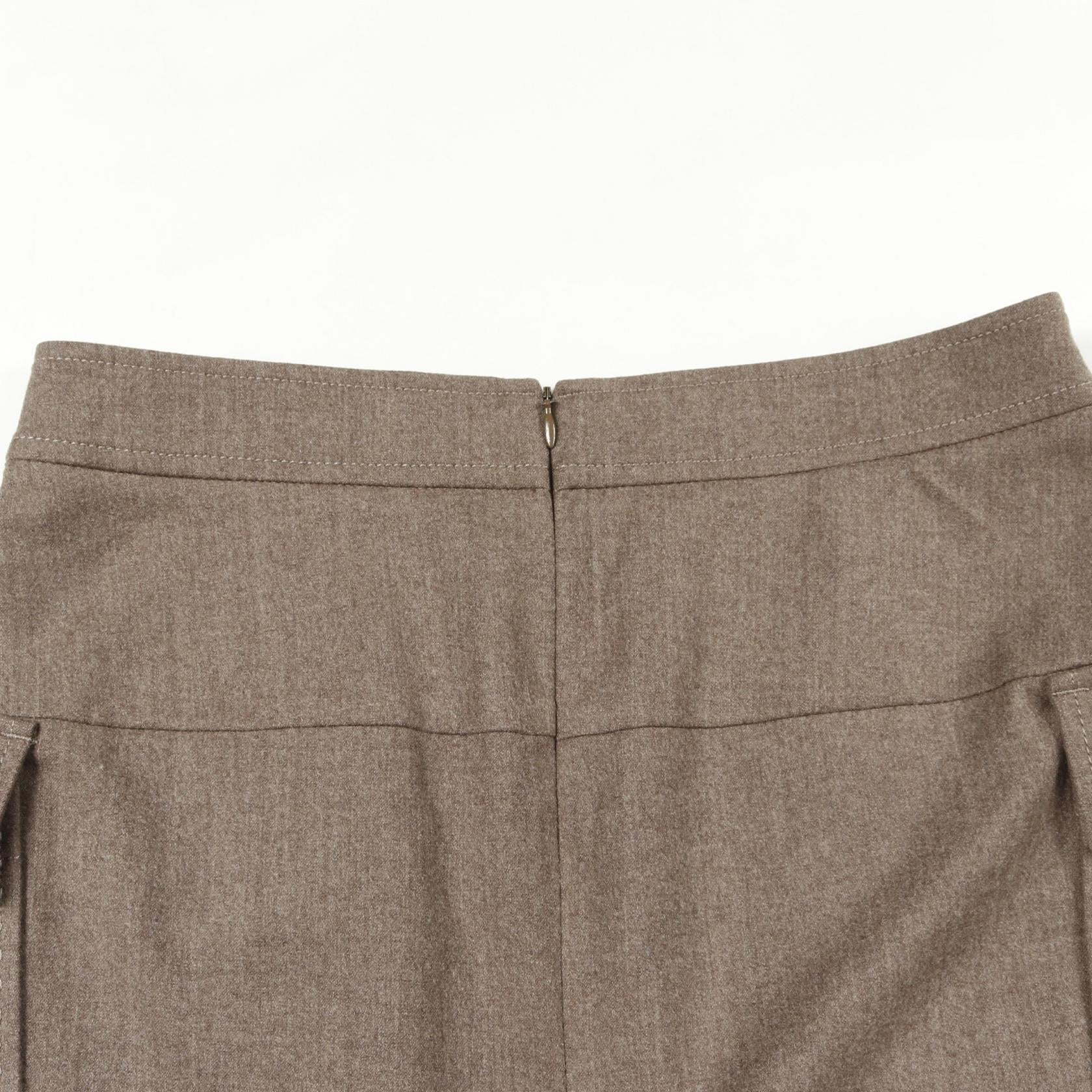 スカート ウール グレーブラウン ブルネロクチネリ ボトムス BRUNELLO CUCINELLI