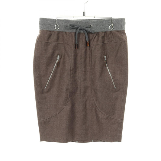 スカート ウール カシミヤ グレーブラウン グレー ブルネロクチネリ ボトムス BRUNELLO CUCINELLI