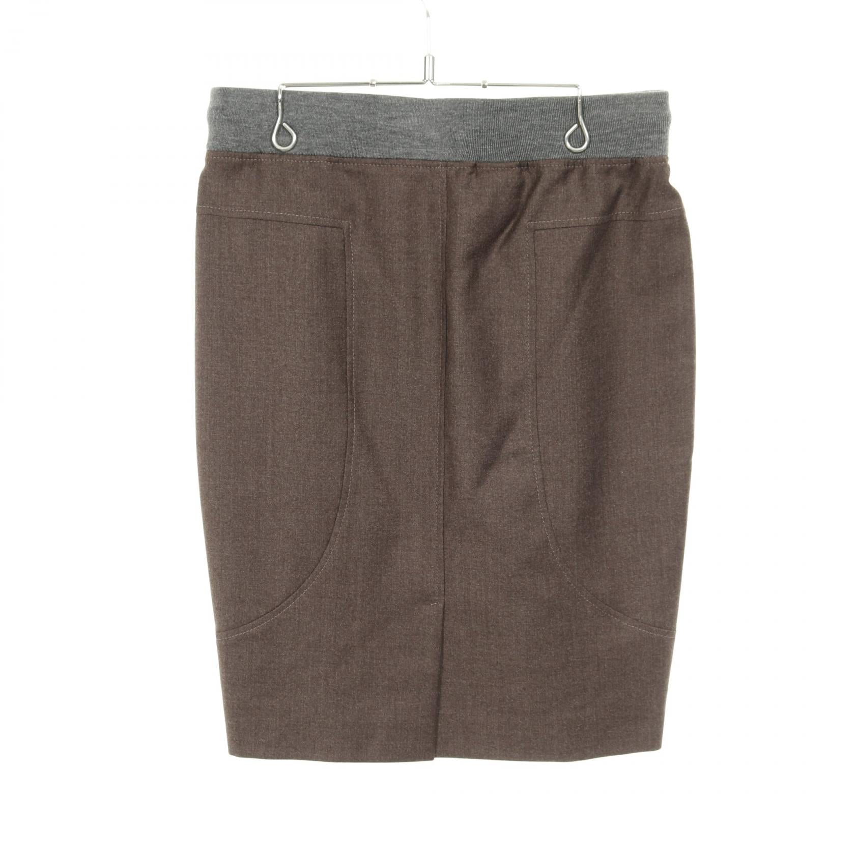 スカート ウール カシミヤ グレーブラウン グレー ブルネロクチネリ ボトムス BRUNELLO CUCINELLI