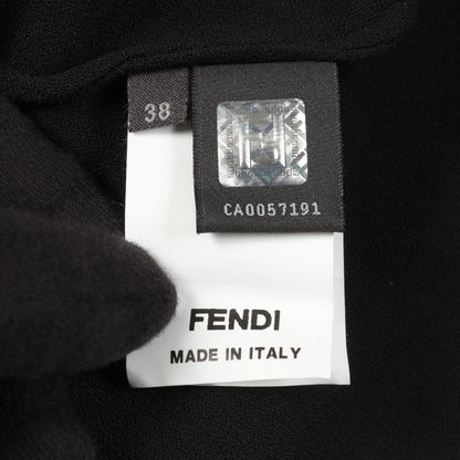ワンピース 半袖 ビスコース ウール ブラック フェンディ ワンピース FENDI