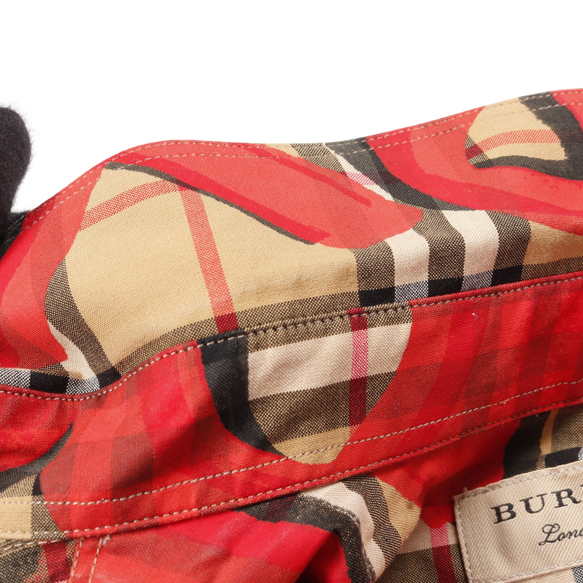 ノバチェック シャツ ロゴプリント コットン ベージュ レッド マルチカラー バーバリー トップス BURBERRY