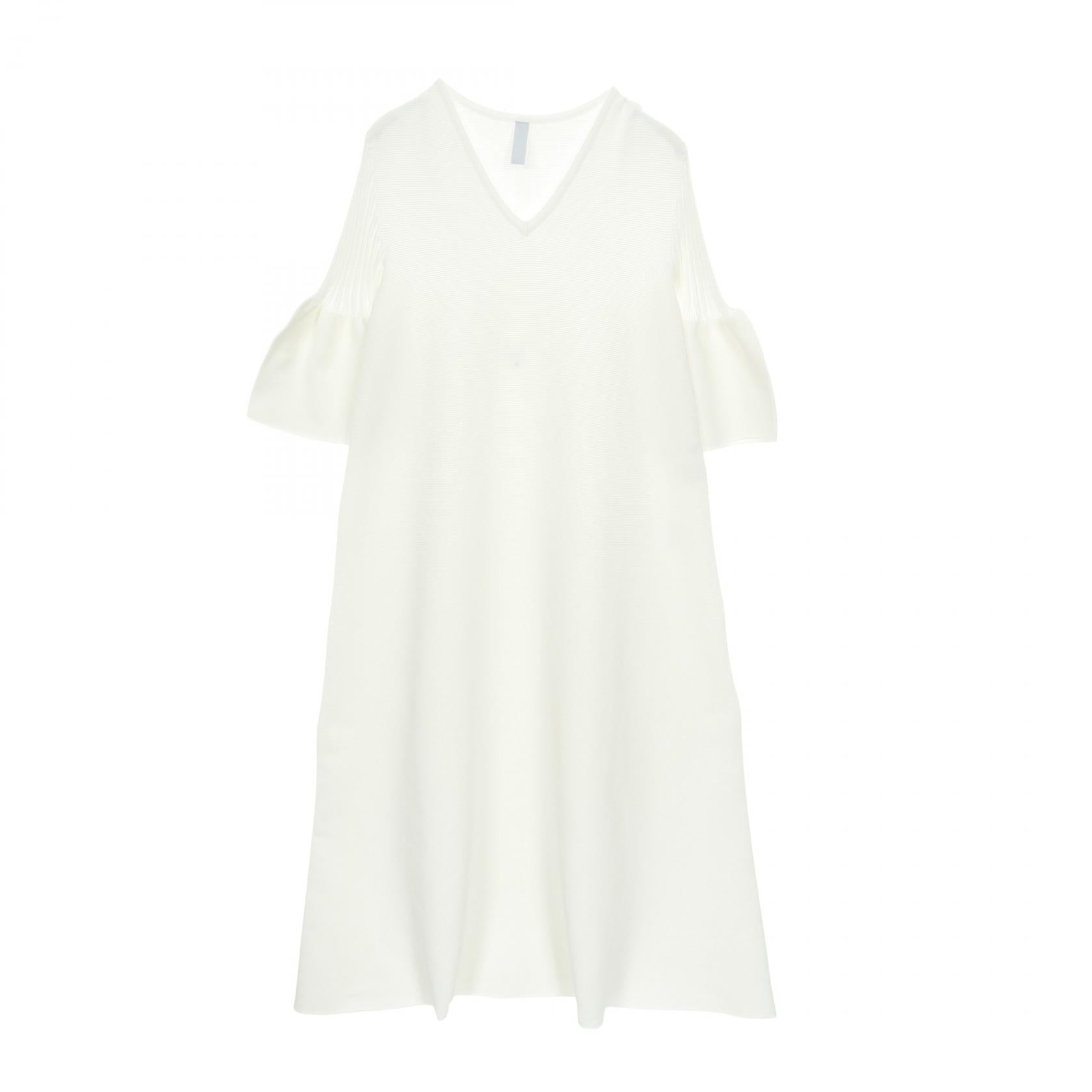 POTTERY SHORT BELL SLEEVE FLARE DRESS ニットワンピース ホワイト シーエフシーエル ワンピース CFCL