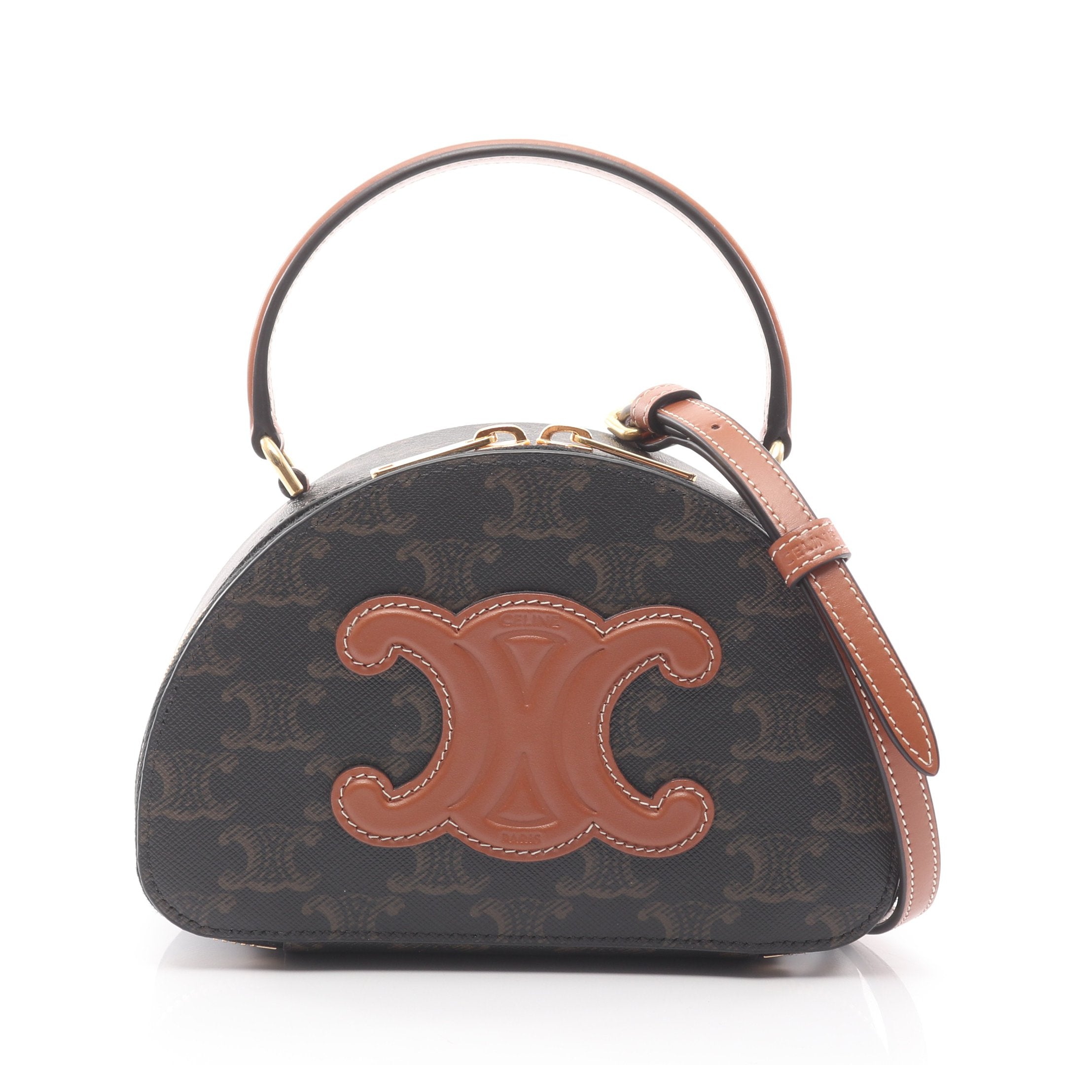 セリーヌ CELINE ボストンバッグ マカダム PVC レザー トリオンフ