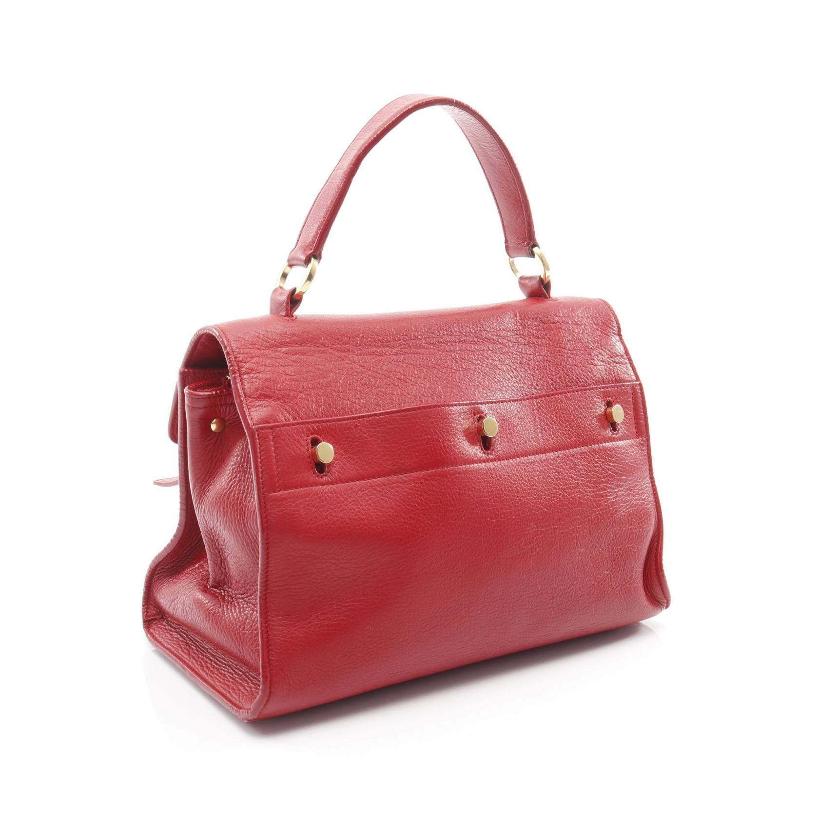 ミューズトゥバッグ ハンドバッグ レザー レッド 2WAY サンローラン  