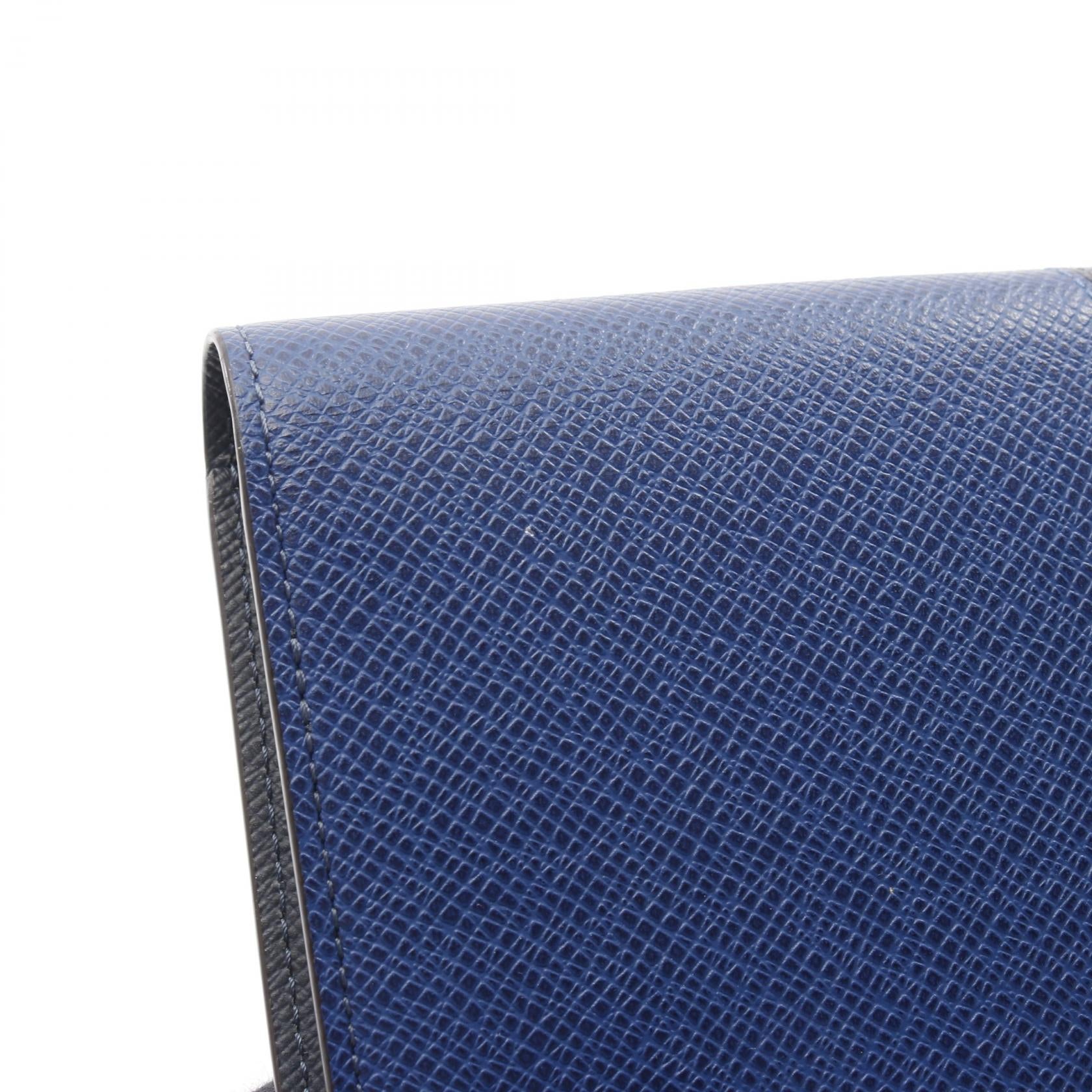 ポルトフォイユ ブラザ NM タイガV 二つ折り長財布 レザー ブルー