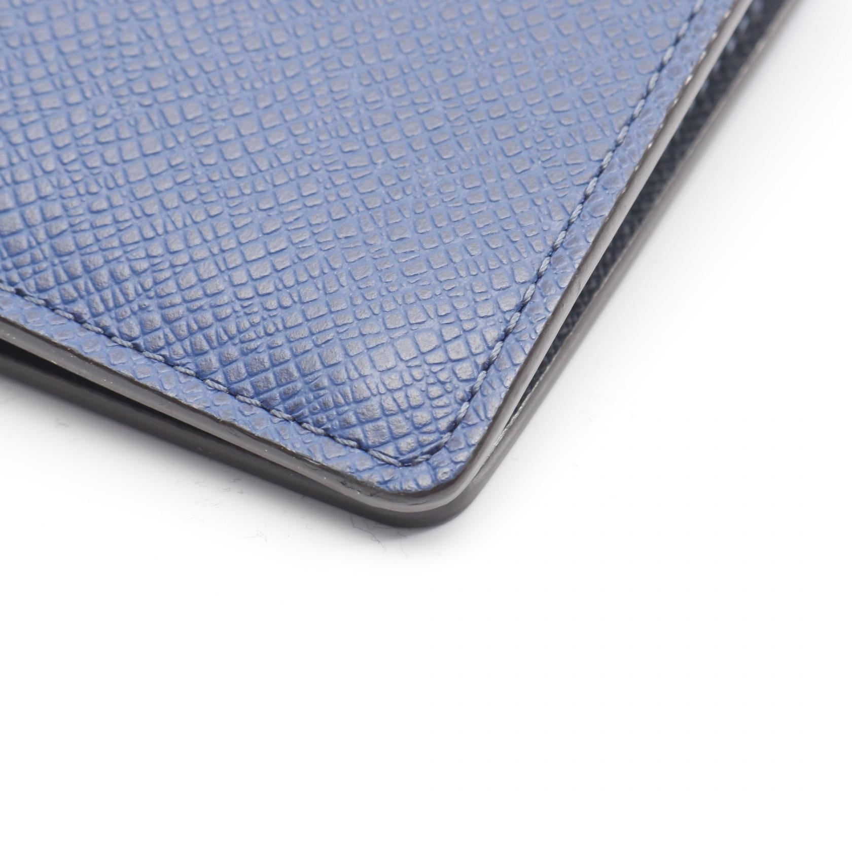 ポルトフォイユ ブラザ NM タイガV 二つ折り長財布 レザー ブルー