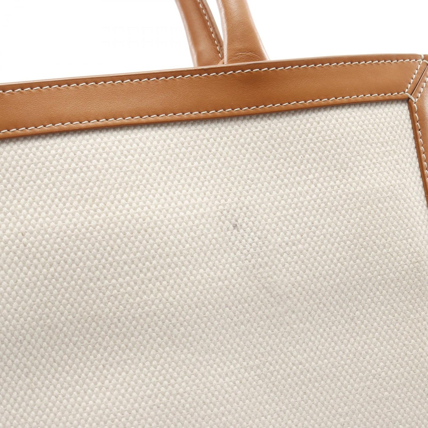 スモール バーティカル カバ ハンドバッグ トートバッグ キャンバス レザー オフホワイト ライトブラウン 2WAY セリーヌ バッグ CELINE