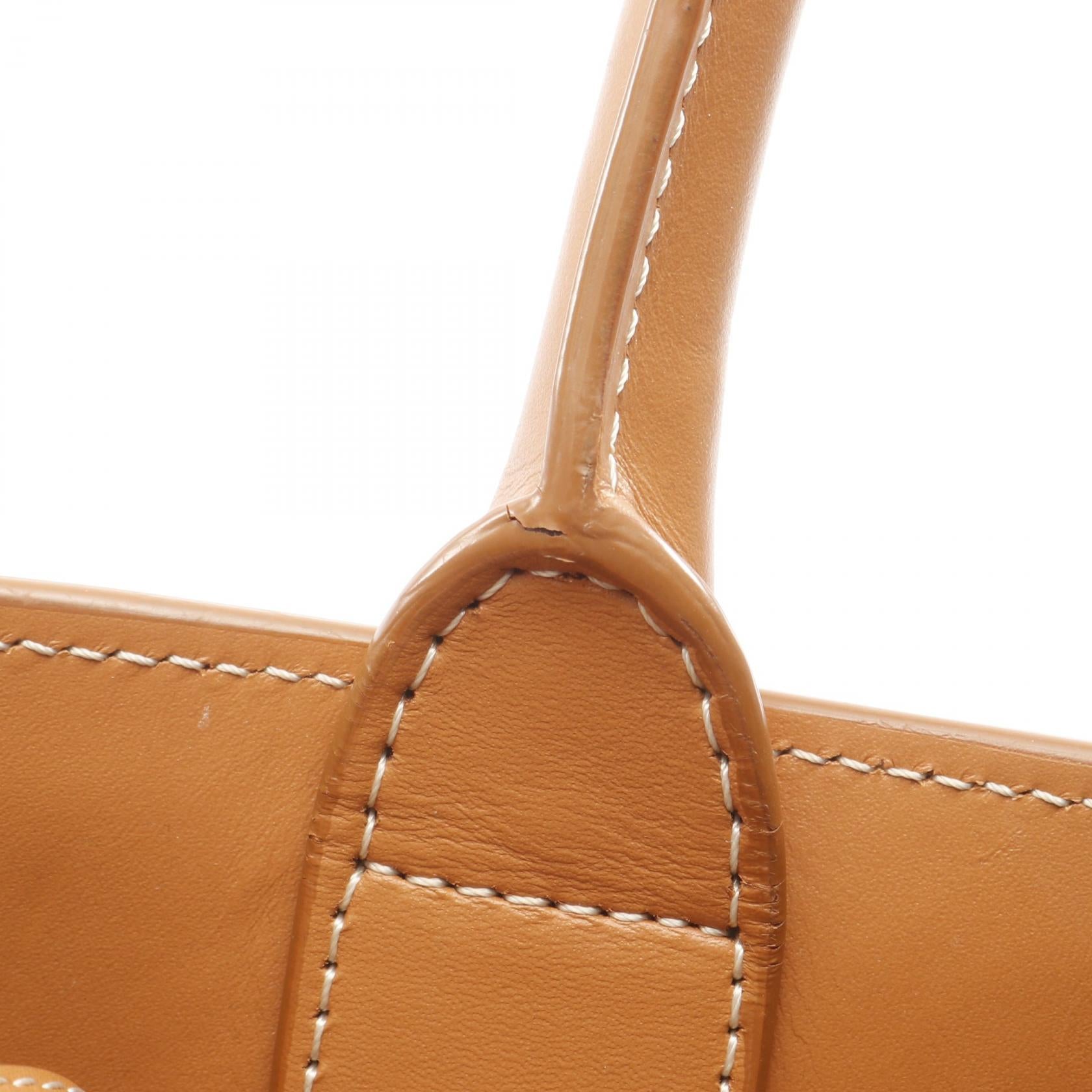 スモール バーティカル カバ ハンドバッグ トートバッグ キャンバス レザー オフホワイト ライトブラウン 2WAY セリーヌ バッグ CELINE